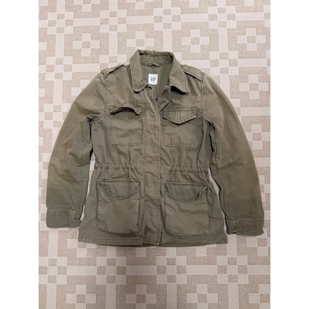 GAP Womens Olive Green Utility Field Jacket XS Military Cinched Waist 520809-00